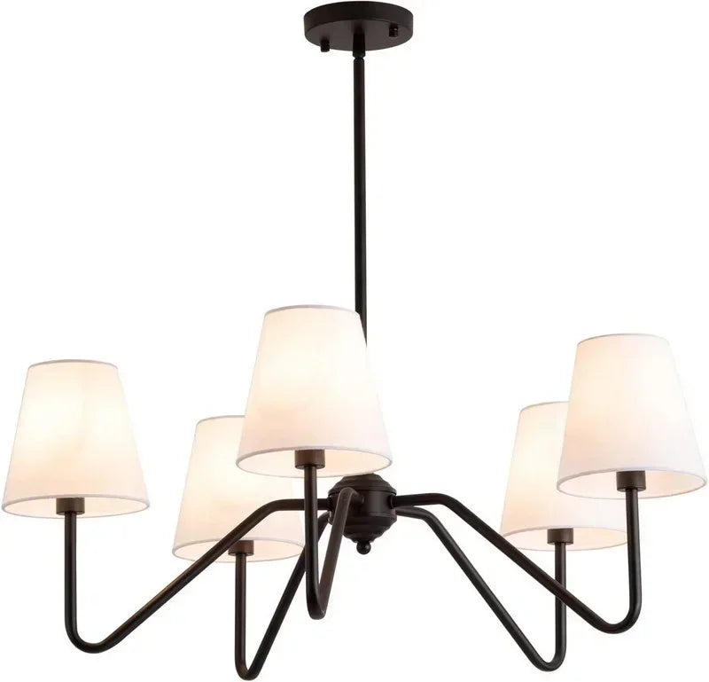 lustre industriel moderne têtes pendentif noir blanc salon chambrehôtel