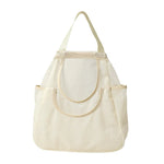 sac rangement polyester beige maille fine pratique moderne crochets mural poche frontale
