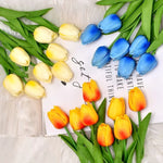 tulipes artificielles orange jaune bleu rose blanc modernes extérieures 10 pièces