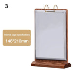 affiche flip display board bois naturel marron clips métalliques transparent moderne minimaliste a4 a5