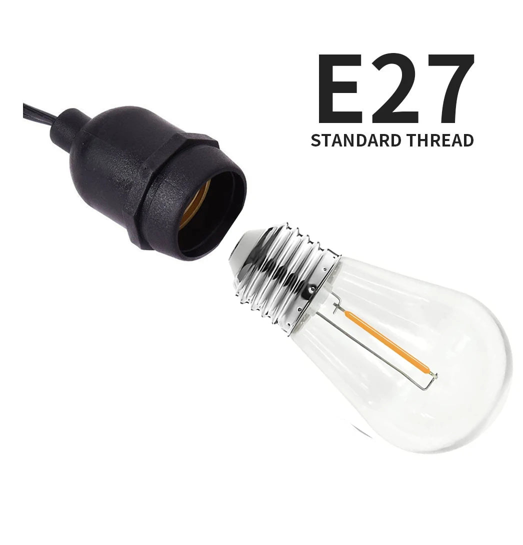 ampoule led filament doré transparente vintage e27 blanc chaud 2700k étanche extérieure jardin