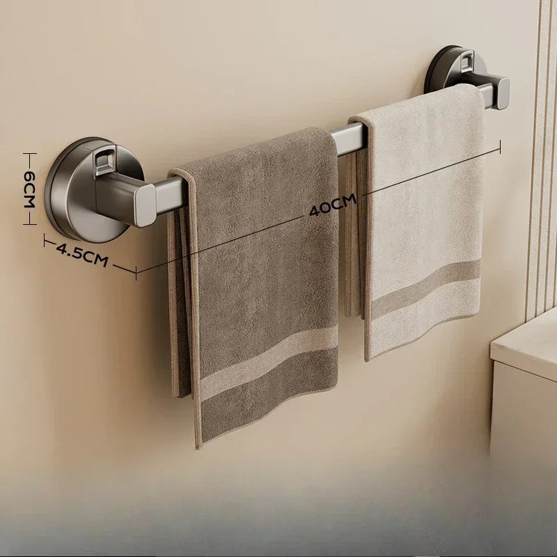 porte serviettes mural gris moderne ventouse texture mat longueur 50cm support serviettes fixe