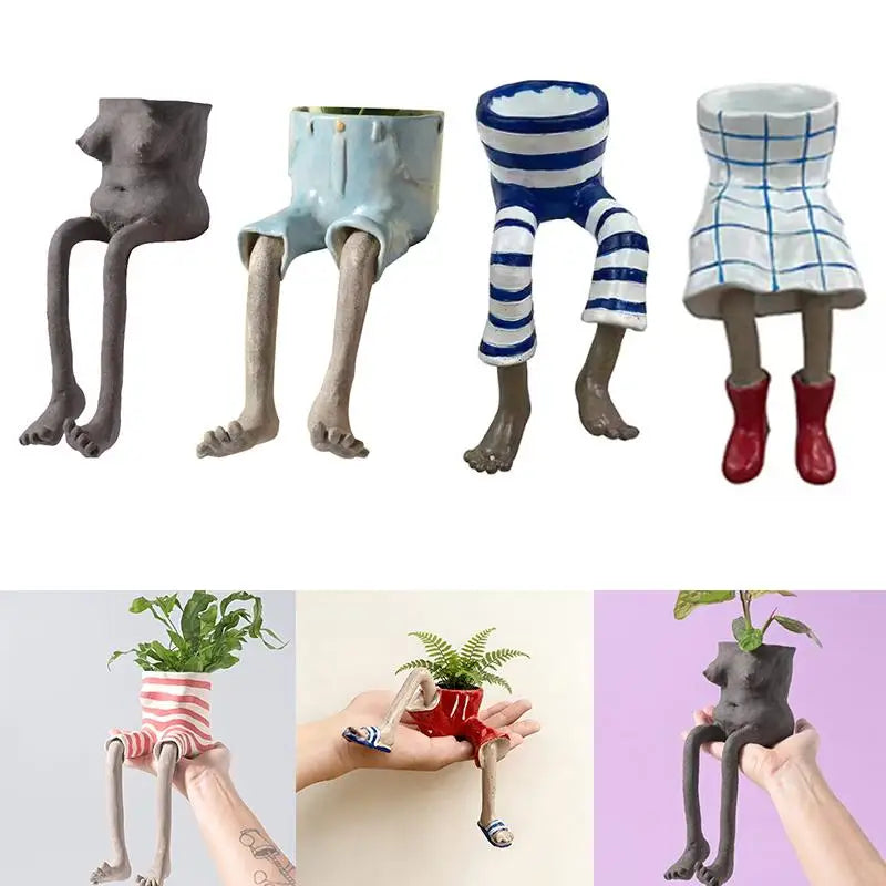 cache pots créatifs modernes motifs géométriques couleurs gris bleu blanc rouge jaune plantes intérieures