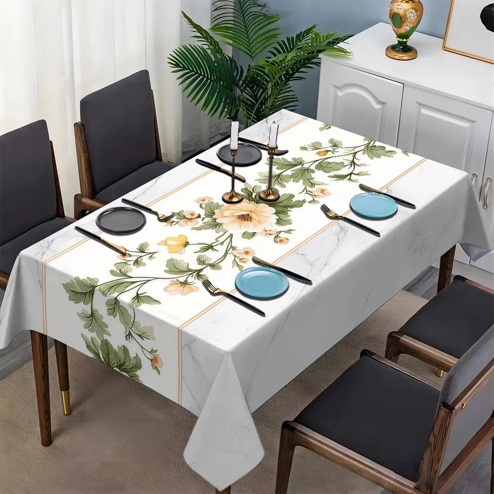 nappe imperméable polyester fleur blanche verte classique maison extérieur mariage festivité