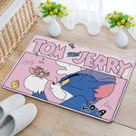 tapis sol jaune rose bleu vert turquoise dessins animés tom jerry antidérapant absorbant eau