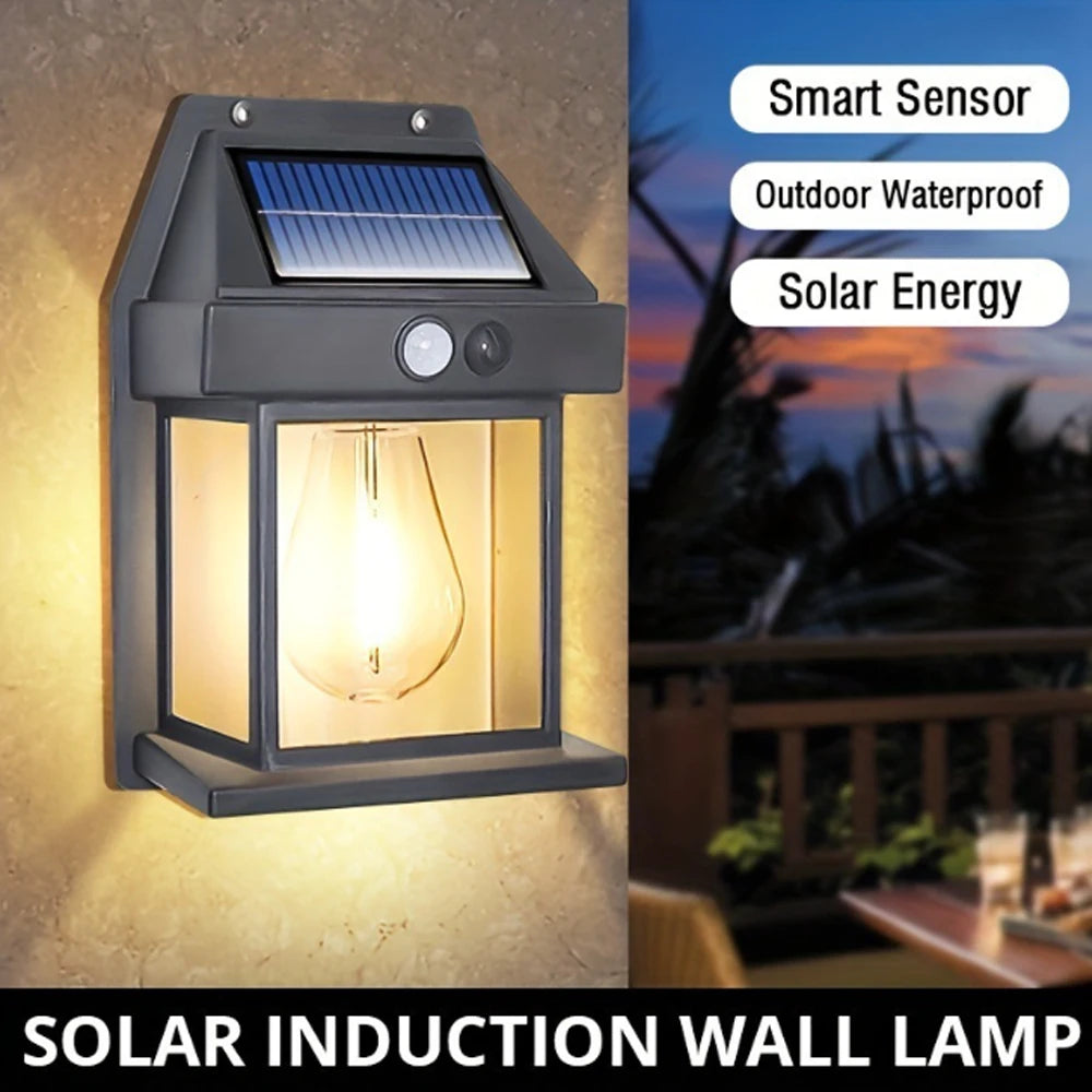 lampe murale solaire noire moderne capteur mouvement transparents led étancheextérieur