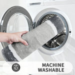 tapis bain doux absorbant gris clair rayures moderne non slip microfibre 40cm 60cm