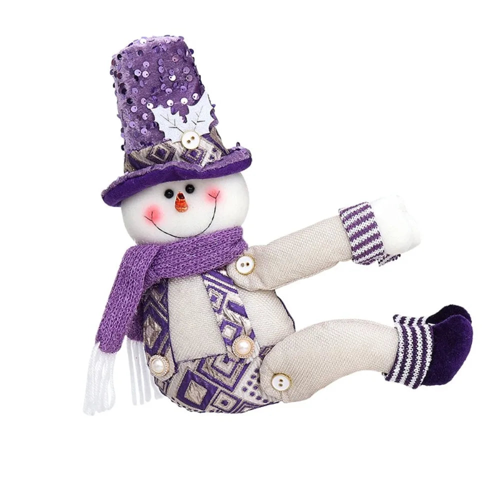 rideaux noël festifs personnages blancs motifs géométriques barbe duvetée boutons décoratifs