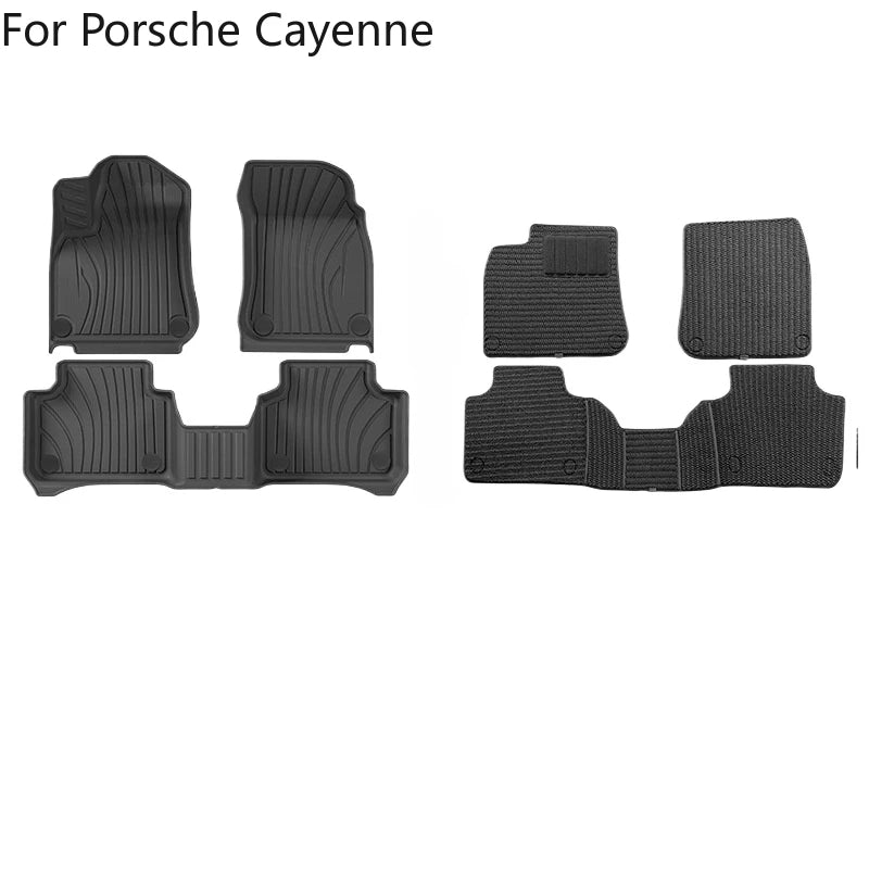 tapis sol coffre rayures horizontales tpe fibre synthétique noir moderne porsche cayenne