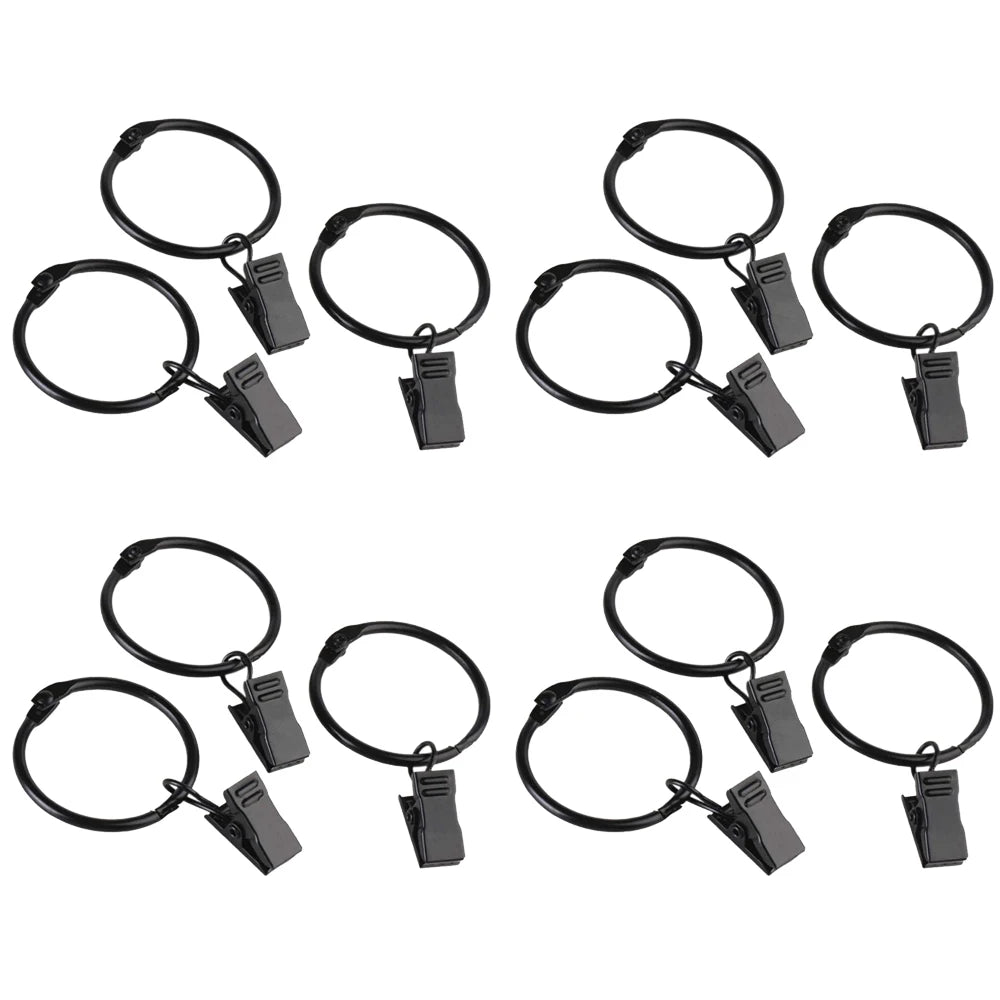 anneaux rideau pince noir métal moderne accessoires drapery clips volets polonais 12 piècesUnmountableContentError: It