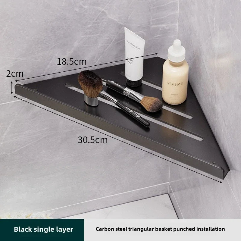 étagère murale triangulaire moderne acier inoxydable gris blanc cosmétiques toilett