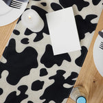 table chemin table blanc noir imprimé taches fond moderne cuisine décoration événement cow boy