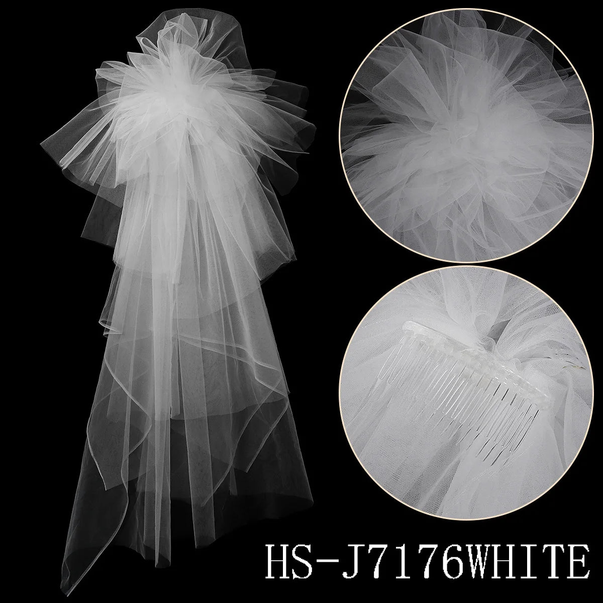 voile mariée femme blanc tulle fin classique clips métalliques longueur épaules adulte cascade