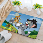 tapis sol jaune rose bleu vert turquoise dessins animés tom jerry antidérapant absorbant eau