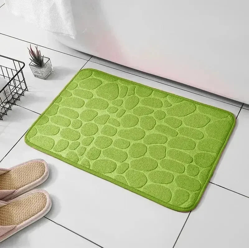 tapis bain rose clair gris texture velours moderne 60x40cm