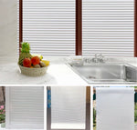 film décoratif moderne rayures horizontales blanc gris translucide adhésif vinyle 3dOpaque