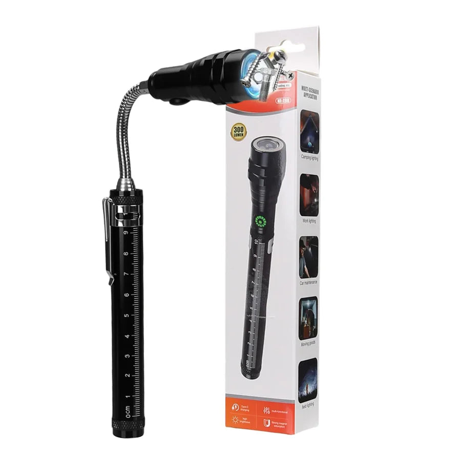 lampe travail rechargeable pliable aimant anti dérapante noir moderne pratique usb