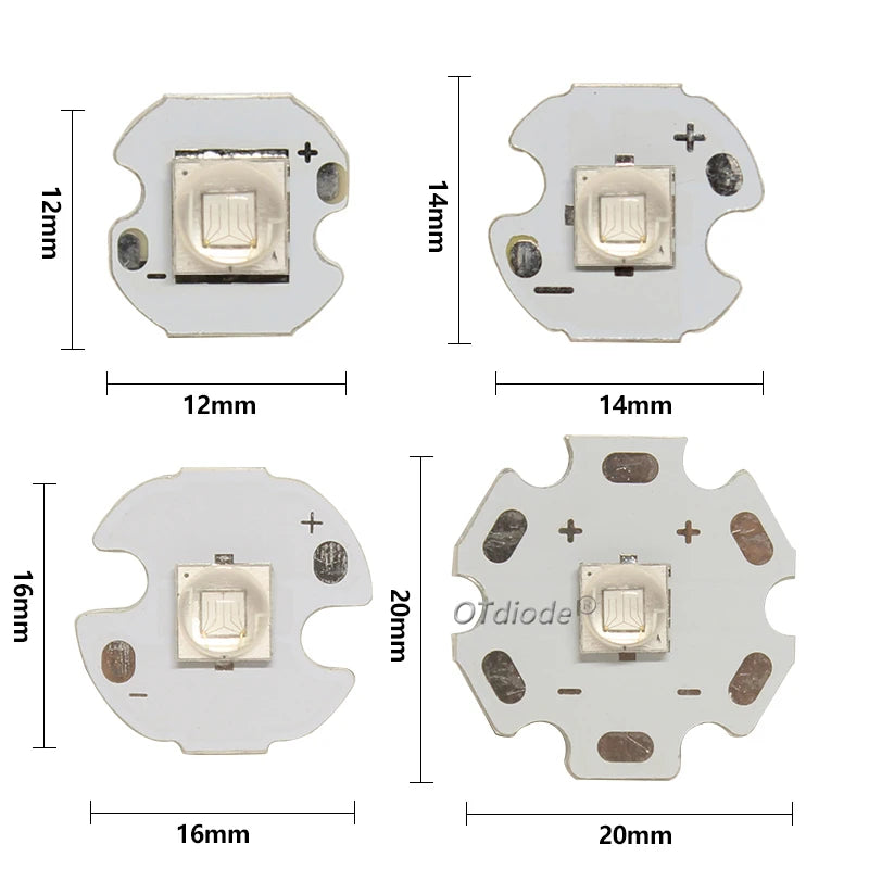 diodes led uv blanc noir 365nm 395nm pcb 16mm 20mm modernes technologiques