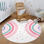 tapis rond moderne coloré antidérapant polygone floral 40x40cm 80x80cm 120x120cm chambre salon enfants adultes