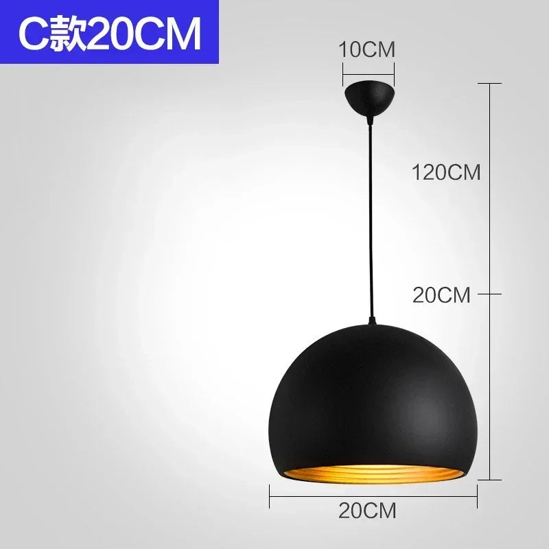 lampe suspension industrielle métal noir doré rétro moderne éclairage intérieur restaurant bar loft
