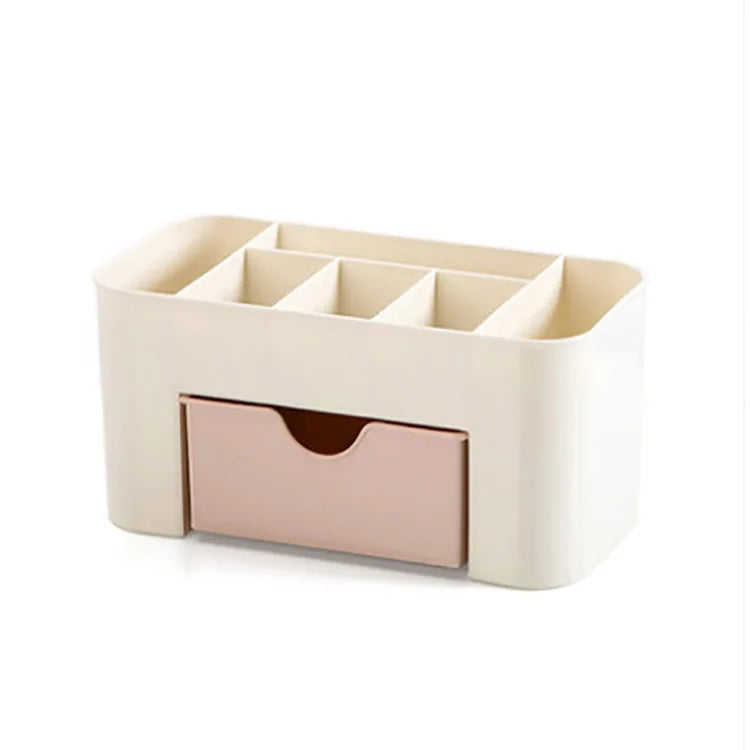organisateur maquillage compartiments tiroir pinceaux produits cosmétiques brosse sourcils vernis démaquillants minimaliste modernes blanc