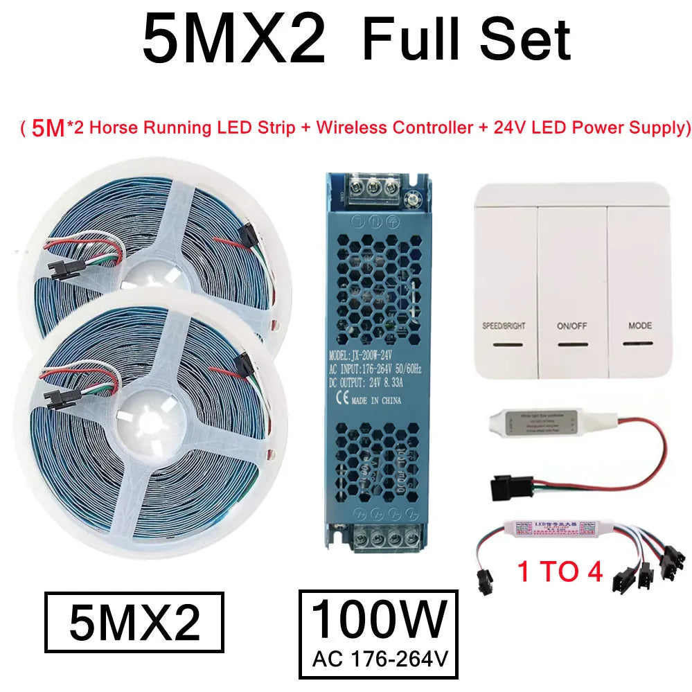 ruban led blanc 24v 10m contrôleur sans fil included led strip adhesive