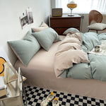 Détail de la texture matelassée de la housse de couette