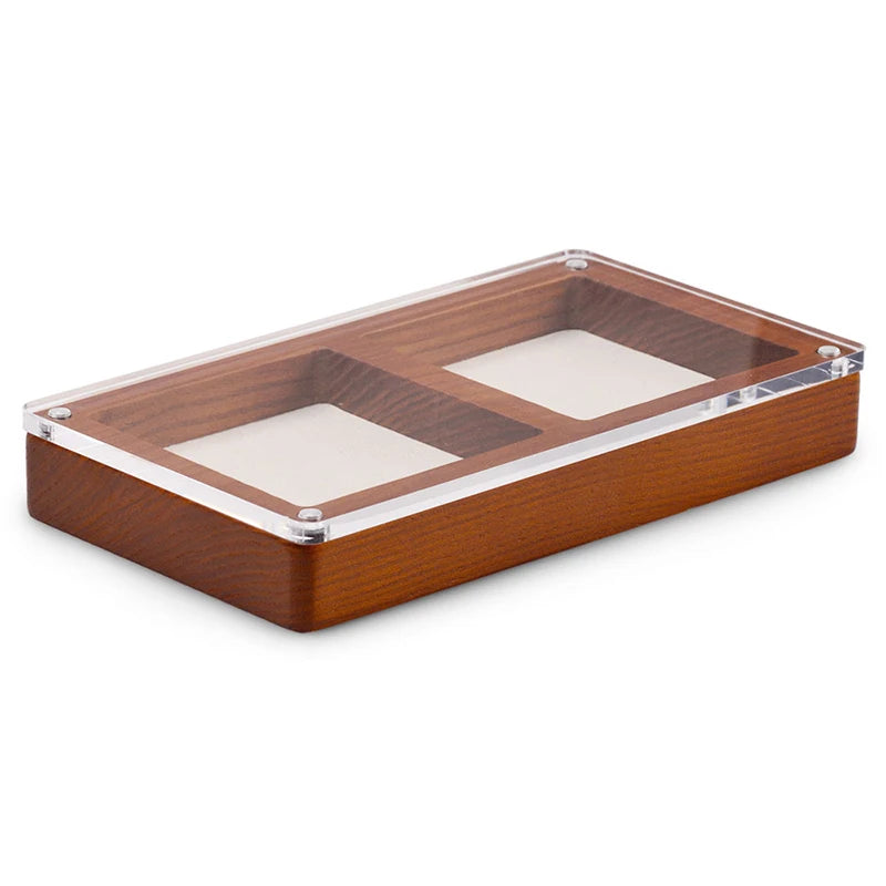 boîtes bijoux marron clair texture bois modernes yeillets colliers bagues montre