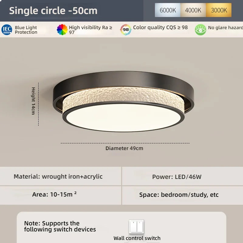 lampe moderne texture bois cristaux dorés noir opacité led tricolore