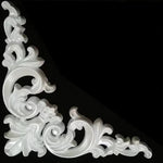 décoration murale coin blanc doré motifs floraux relief classique ornemental PVC stickers