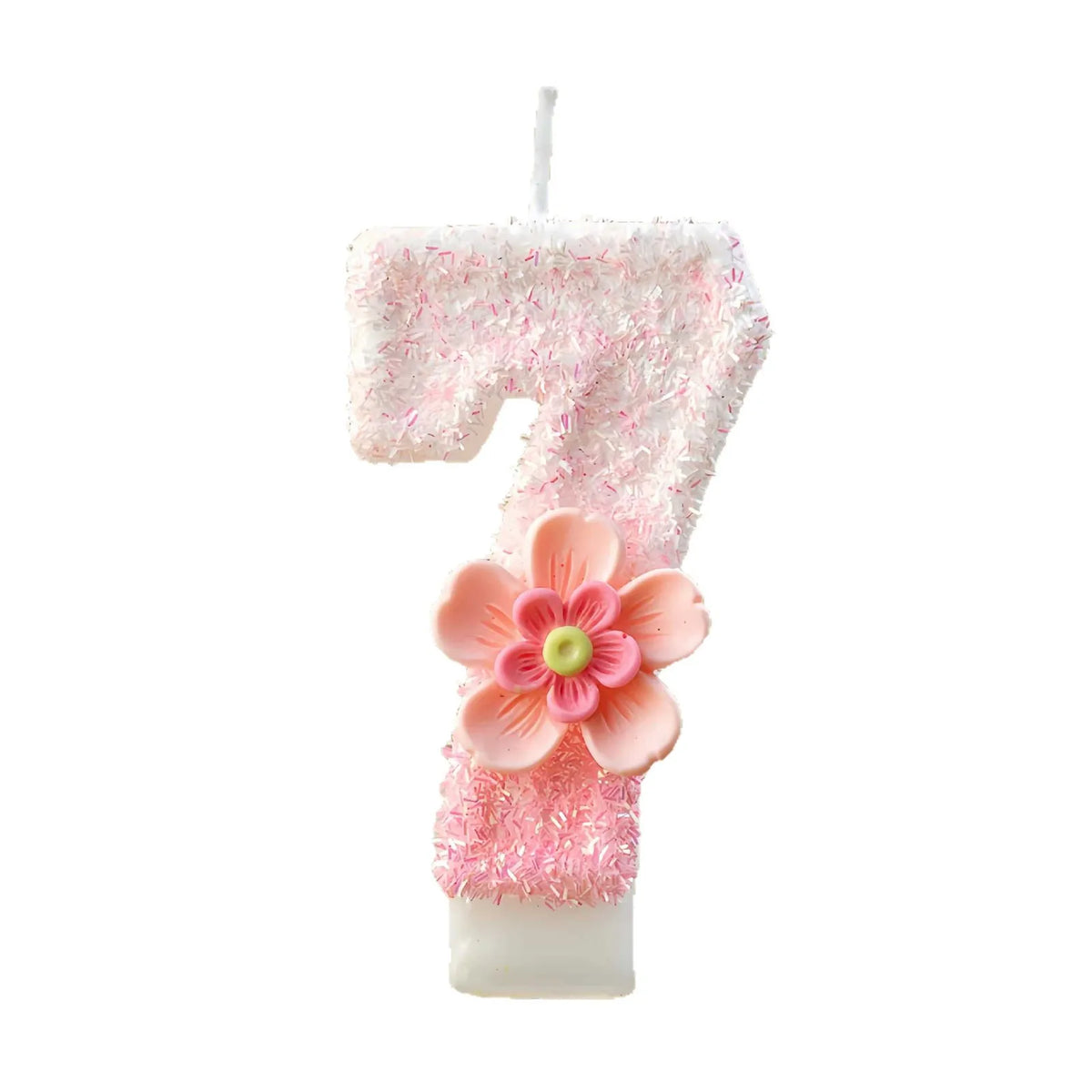 bougies numériques chiffres peluche rose blanches décoratives enfants anniversaire fleur plastique