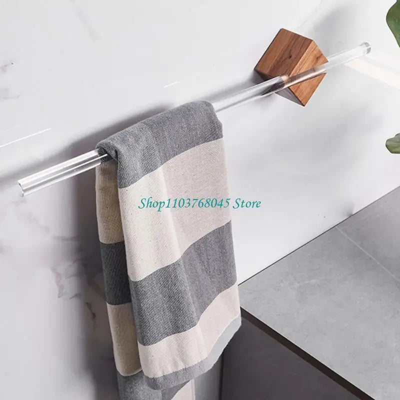 porte serviettes mural transparent moderne rayures gris blanc clips serviette suspension autoinstallation