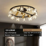 lampe moderne élégante cristal noir doré ampoules led chambre salon étude entrée