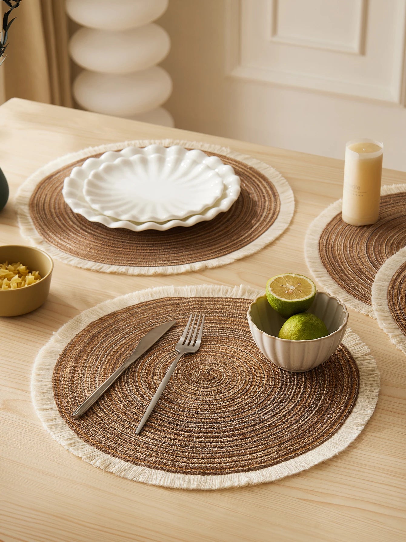 Set de table multi-couleurs pour décoration intérieure tendance