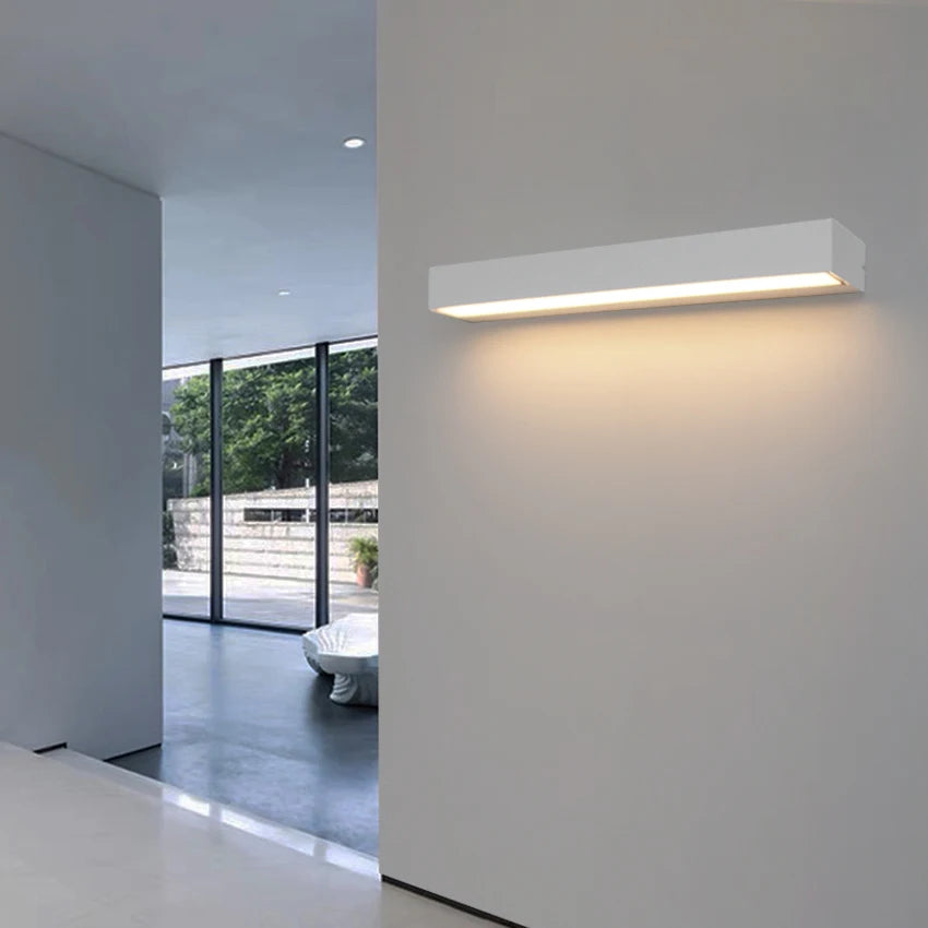 lampe murale moderne led ip65 12w 18w 30w verre trempé aluminium étanche blanc