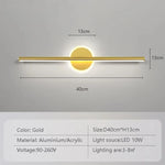 lampe murale miroir or noir minimaliste moderne 40 60 cm tricolore blanc chaleur led