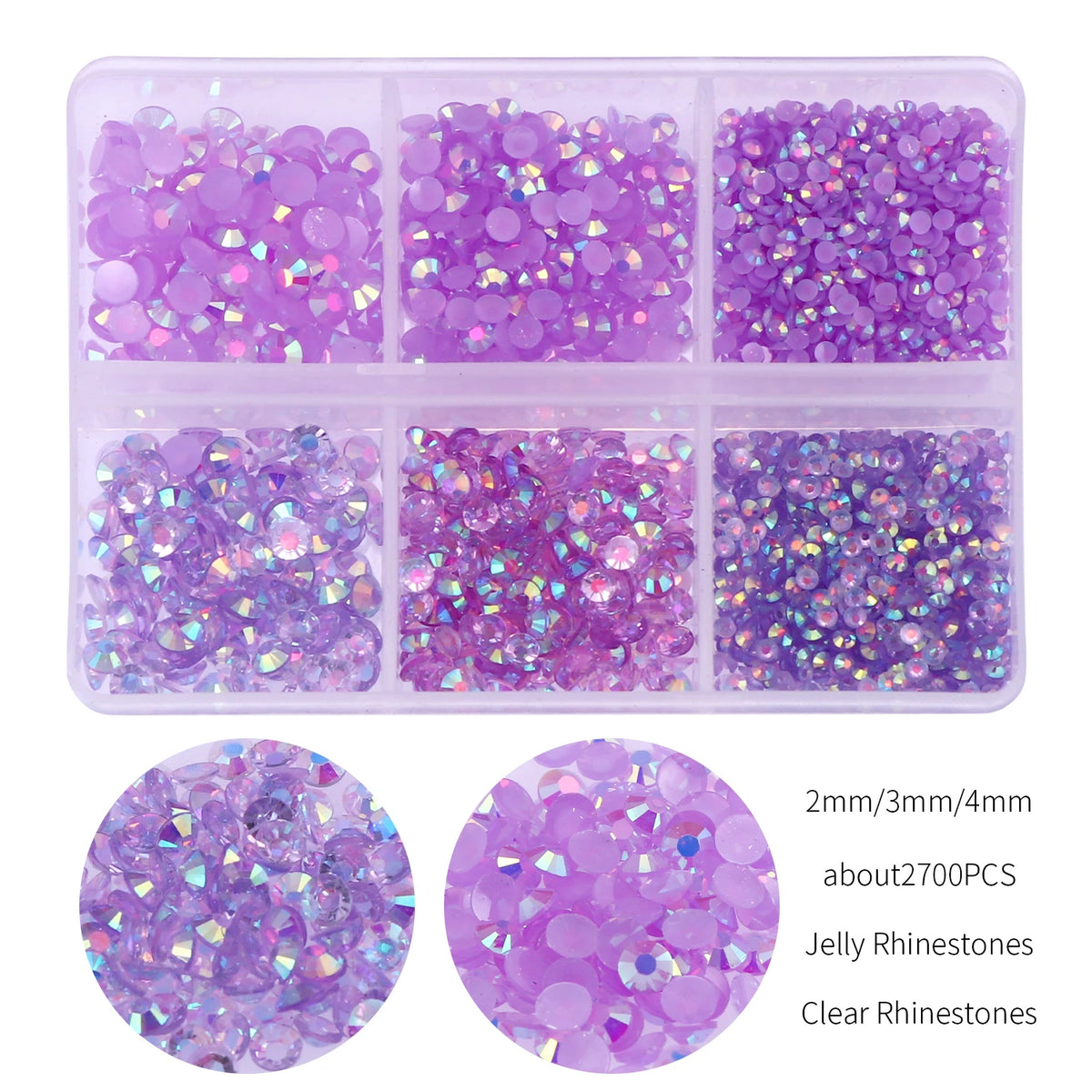 résine multicolores brillantes 4mm 3mm 2mm décoratives nail art bricolage 1000 pièces box