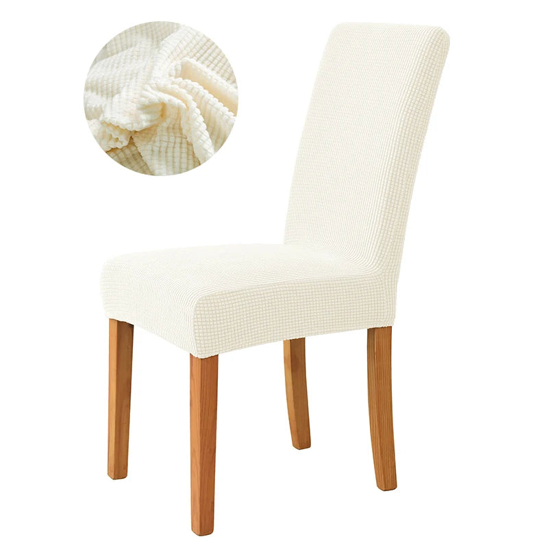 housse chaise jacquard gris rose vert marron moderne adhésif polyester pliage salon mariage banquet