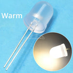 ampoules led diodes 10mm bleu rouge vert blanc chaud jaune diffuses diy commercial