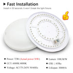 plaque led circulaire blanc moderne diodes aimant connecteurs haute luminosité 220v 72w 2835