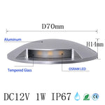 lampe sol led noire argent ip67 étanche moderne 320mm 1w 2w