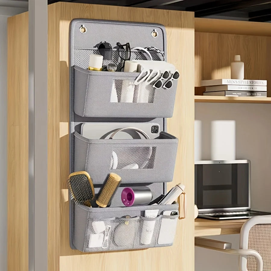 organisateur mural gris maille fine moderne rangement porte clés brosse toilettage