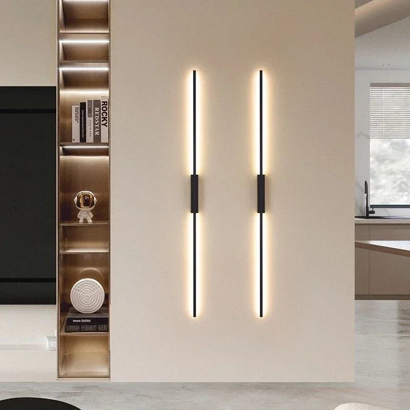 lampes murales led modernes minimaliste noir blanc chaud 60cm 80cm 100cm chambre cuisine salle