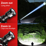 lampe frontale led noire texturée zoom ceinture ajustable mode fort faible clignotant moderne robuste