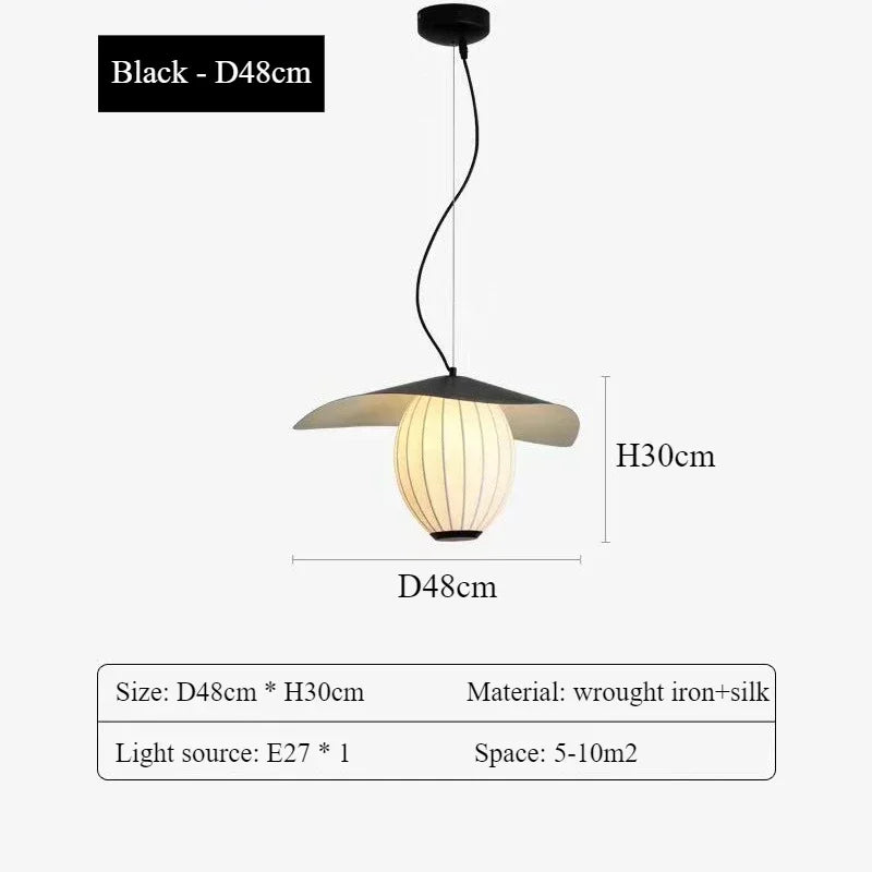 lampe suspendue soie marron foncé rayures blanches moderne cuisine salon chambre