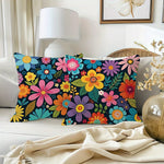 taies d'oreiller motif floral multicolore moderne housse coussin polyester peacheskin zipper 40x40cm 45x45cm 50x50cm