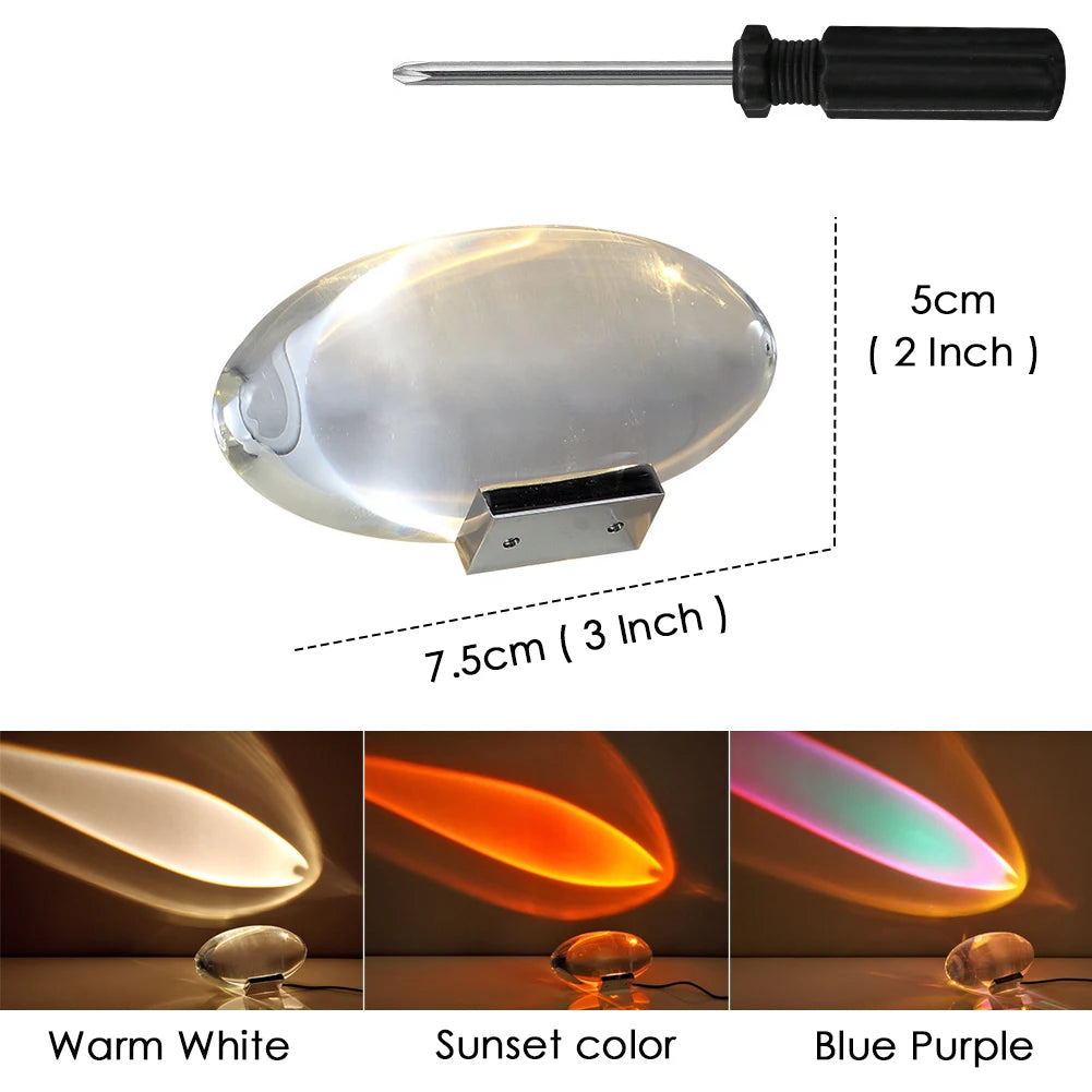 lampe table transparente minimaliste clips câble noir led cristal ovale chambre coucher lumière d'ambiance