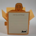 carte pop up anniversaire dessin animé personnages souriants coeurs lignes écriture simple cartoon
