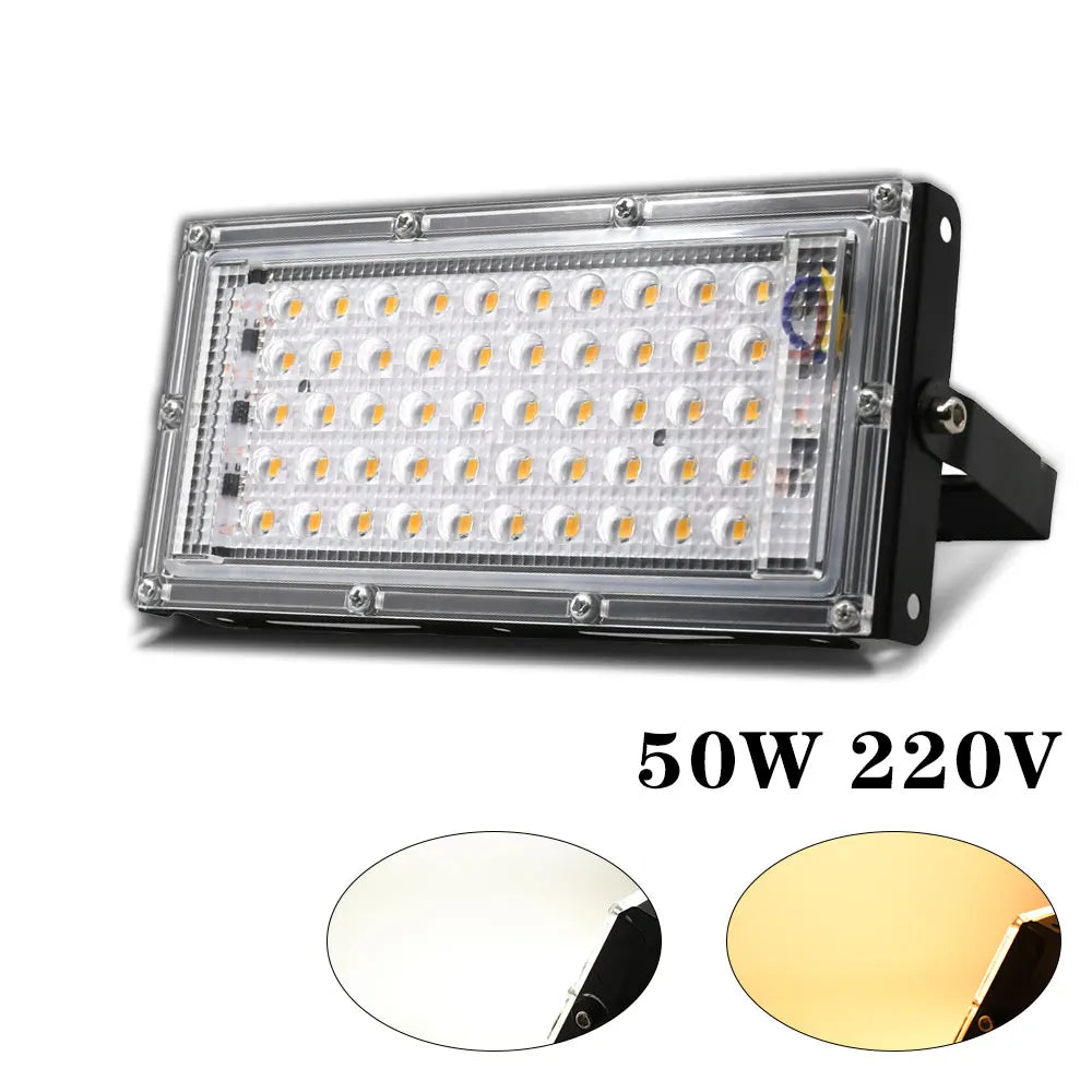 projecteur led noir moderne ip65 étanche 220v 50w extérieur jardin fixations