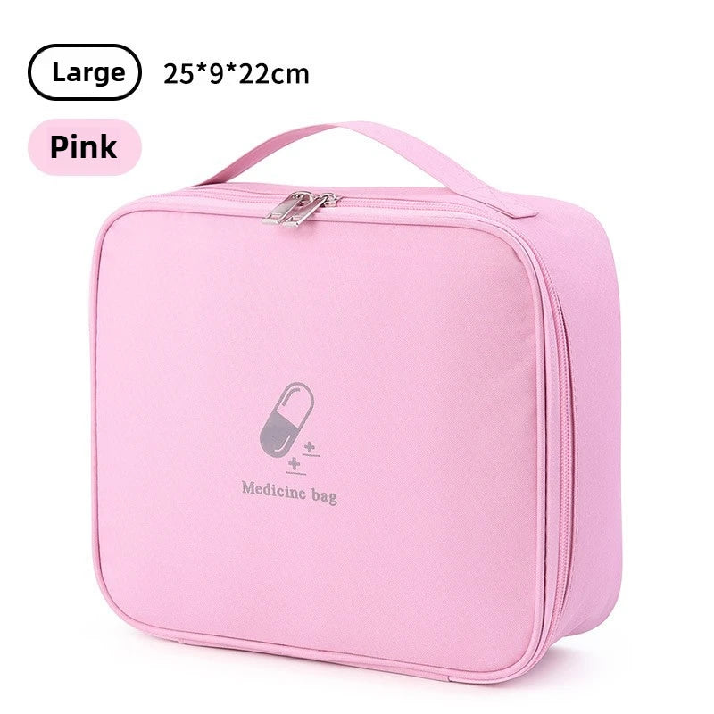 sac médicaments portable bleu clair rose gris réutilisable moderne pratique